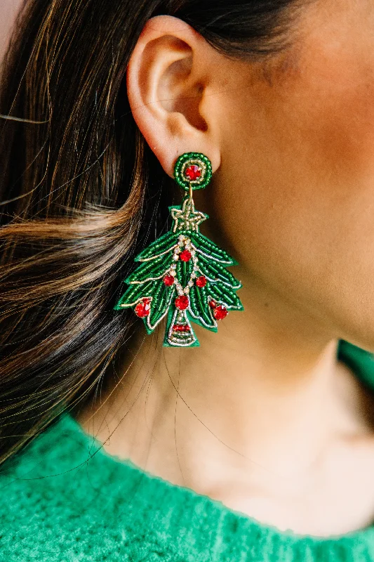 Treasure Jewels: Pine Tree Green Earrings