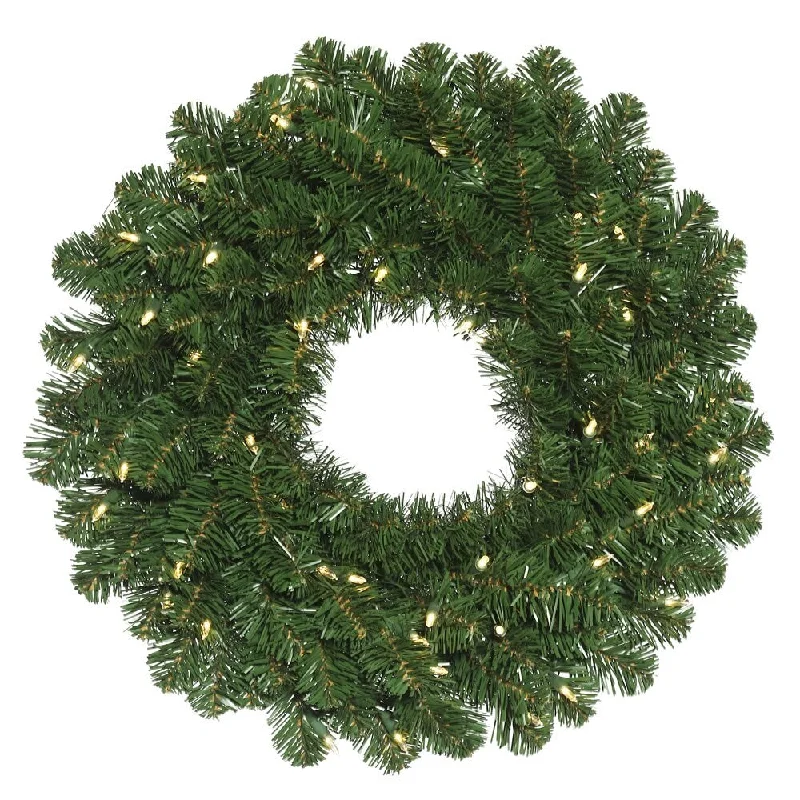 Vickerman 60" Oregon Fir Artificial Christmas Wreath, Warm White Single Mold LED Wide Angle Lights - Green